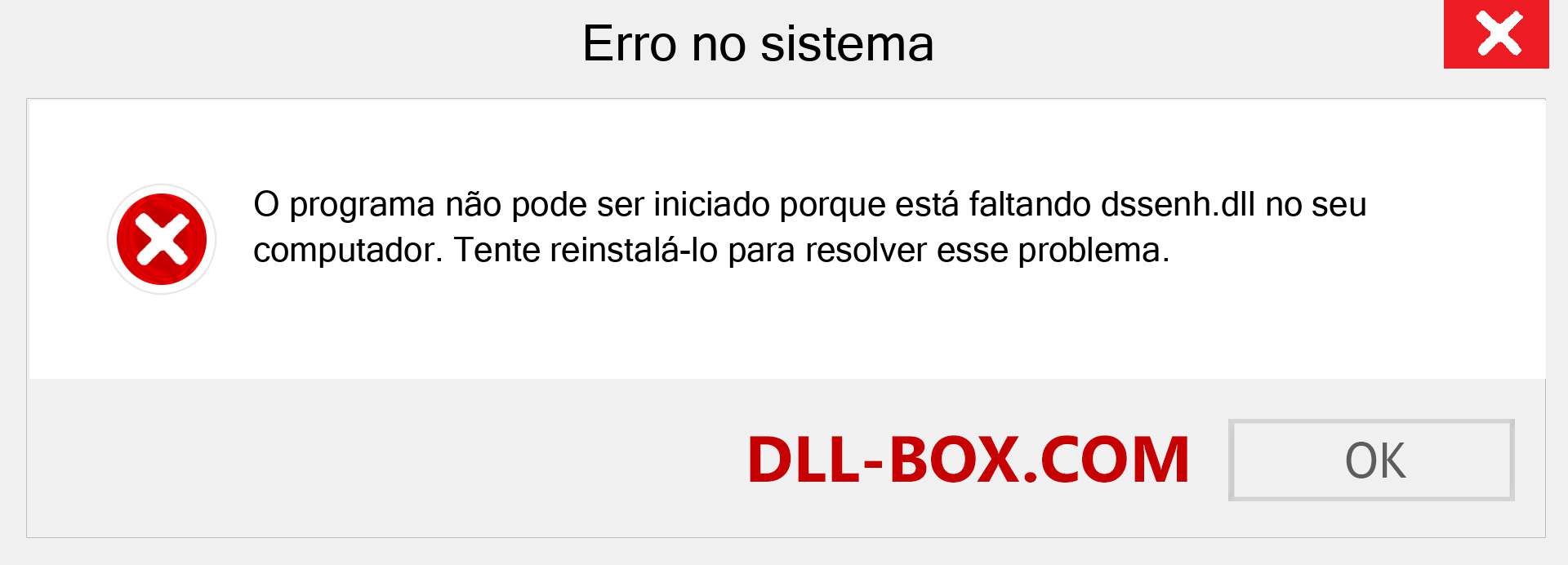 Arquivo dssenh.dll ausente ?. Download para Windows 7, 8, 10 - Correção de erro ausente dssenh dll no Windows, fotos, imagens